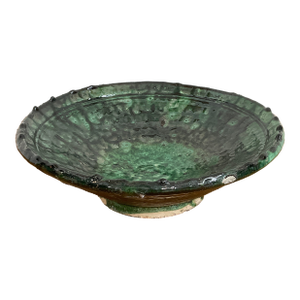 Medium Vintage Moroccan Tamegrout "Zlafa" Glazed Terra Cotta Bowl
