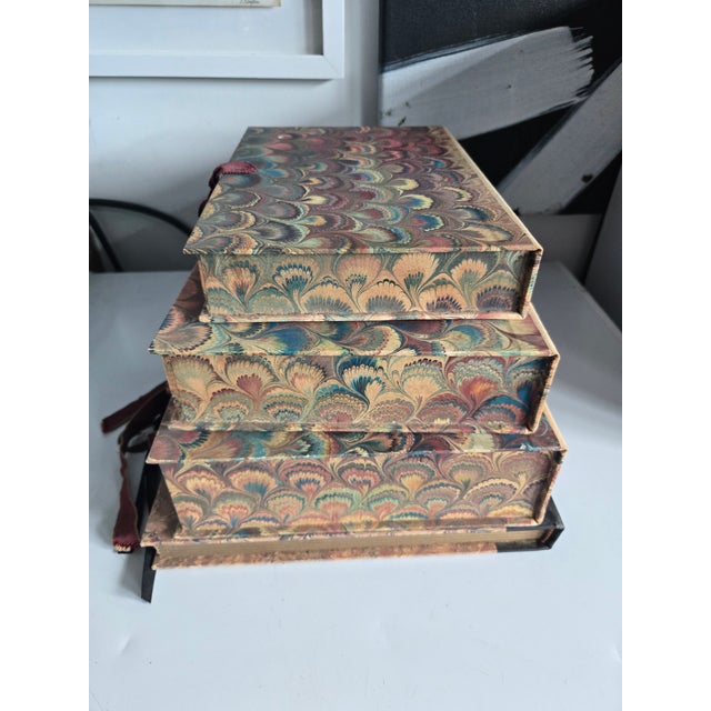 1970s Vintage Handmade Paper Venetian Boxes - Set of 4 For Sale - Image 5 of 7