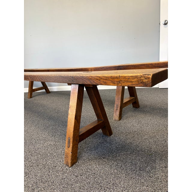 Rustic European Late 19th Century French Benches - A Pair For Sale - Image 3 of 9