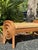 Vintage Wicker Bench | Coastal Rattan Barrel-Back Settee With Cushion For Sale - Image 4 of 10