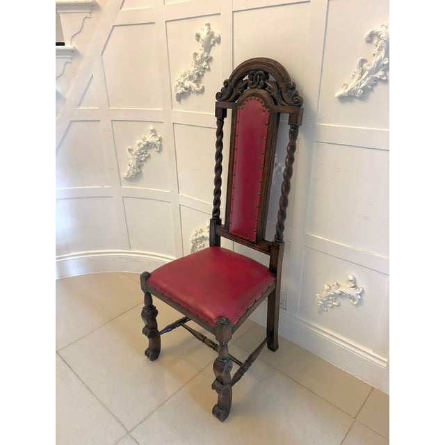 Antique Victorian Carved Oak Barley Twist Dining Chairs, 1880, Set of 6 For Sale - Image 15 of 18