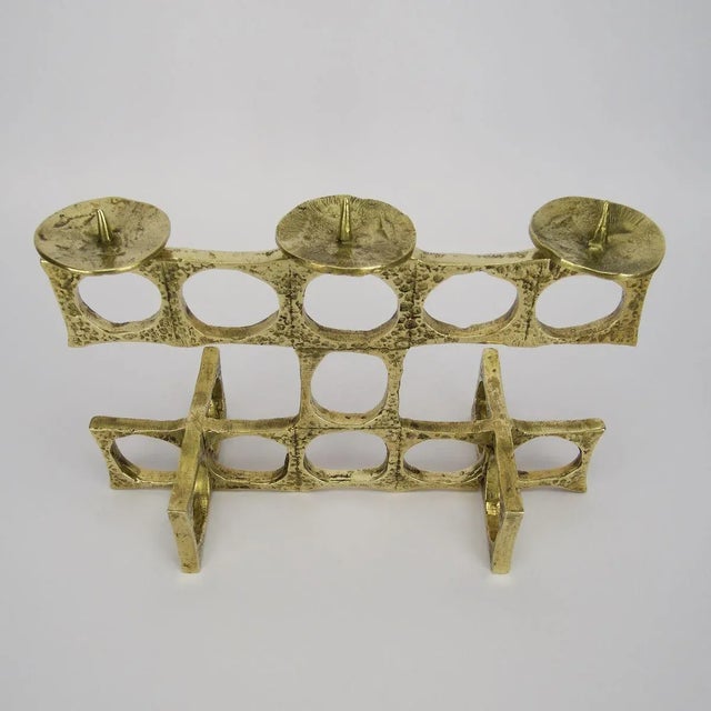 Brass & Bronze Candleholder, 1960s For Sale - Image 6 of 18