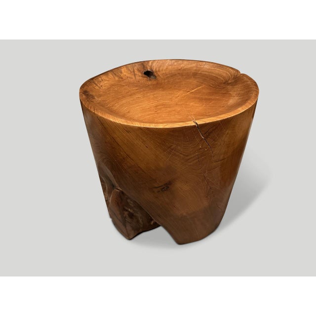 2010s Andrianna Shamaris Sculptural Teak Wood Tray Side Table For Sale - Image 5 of 5