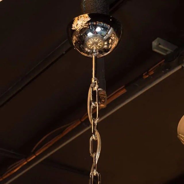 Modernist Handblown Murano Polyhedral Chandelier in Smoked Pewter For Sale - Image 4 of 8