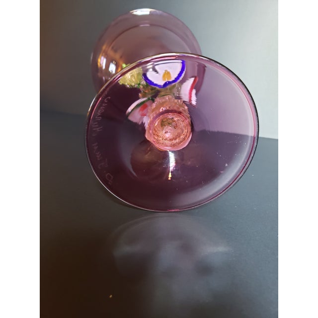 Late 20th Century Davide Fuin Murano Glass Tazza Compote Bowl 16in For Sale - Image 10 of 17