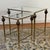 Art Deco Vintage Maison Jansen Style Italian Brass Nesting Tables With Mirrored Glass For Sale - Image 3 of 9