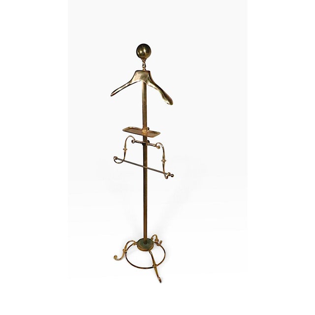 Mid 20th Century Stylish Hollywood Regency Brass Costumer Valet Stand by Glo-Mar For Sale - Image 13 of 13