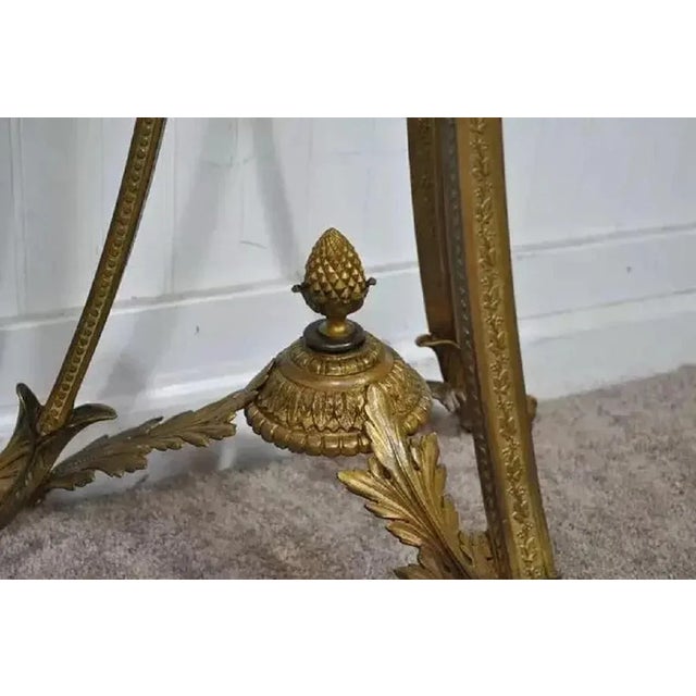 19th Century French Neoclassical Bronze Figural Lion Plant Stand Vase Pedestal For Sale In Philadelphia - Image 6 of 10
