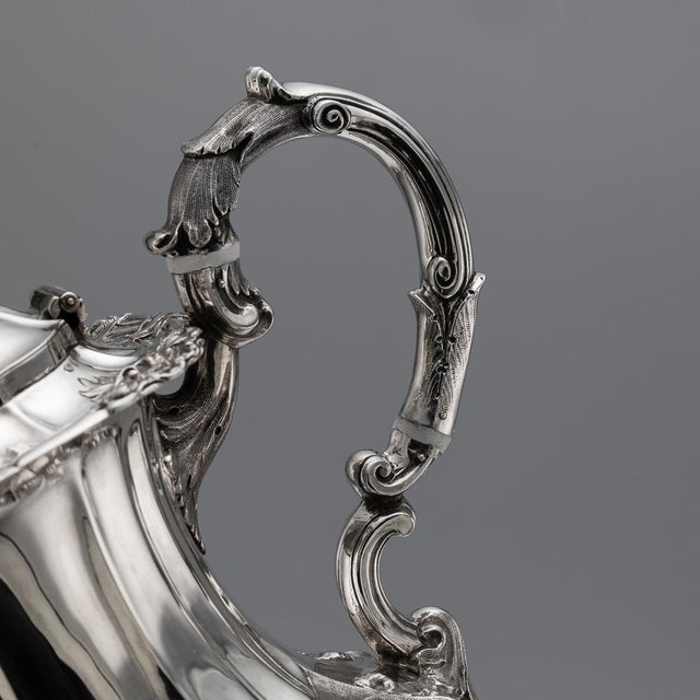 Antique Victorian Silver Tea Service, London, 1854, Set of 4 For Sale - Image 10 of 18