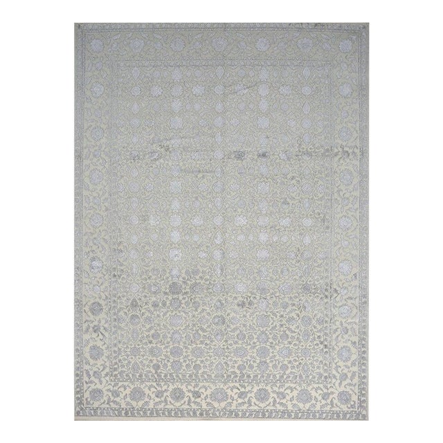 1990s Handwoven Transitional Tabriz Style Area Rug 9 X 12 For Sale