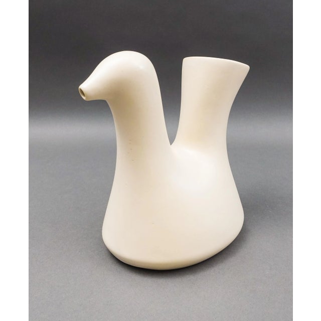 Josephine Baker Jean Varoqueaux Vintage White Ceramic Pottery Pitcher. Measures approximately 7 3/4" long, 5" wide, 7 3/4"...