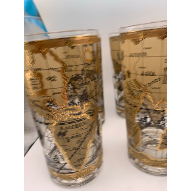 1960s Cera Highball Glasses With Old World Maps Design- Set of 8 For Sale - Image 11 of 11