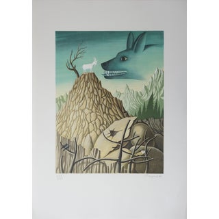 Raymond Peynet, The Goat and the Wolf, Original Lithograph For Sale