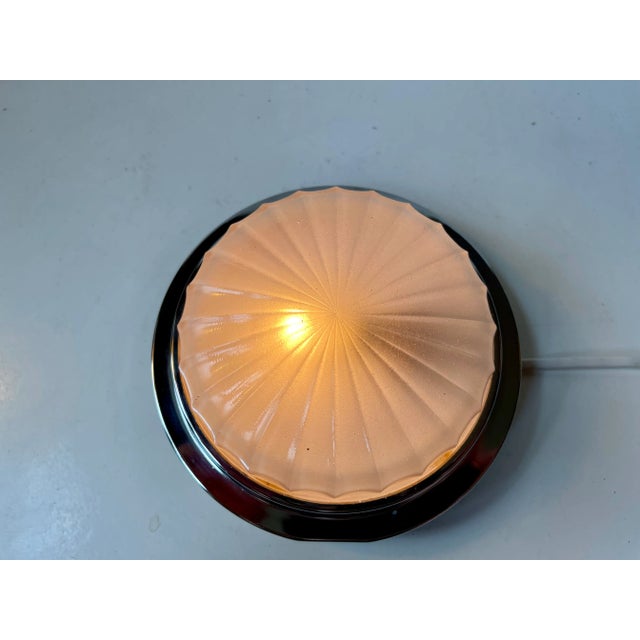 Art Deco Style Nautical Ship Wall Sconces with Sunburst Glass, 1960s, Set of 3 For Sale - Image 4 of 9