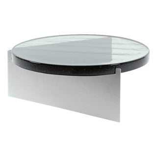 Alwa One Super Big Side Table with Green Top & Brushed Stainless Steel Base by Sebastian Herkner for Pulpo For Sale