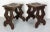 Chestnut carved stools made circa 1890 French from Britanny. Good condition, solid and sound.