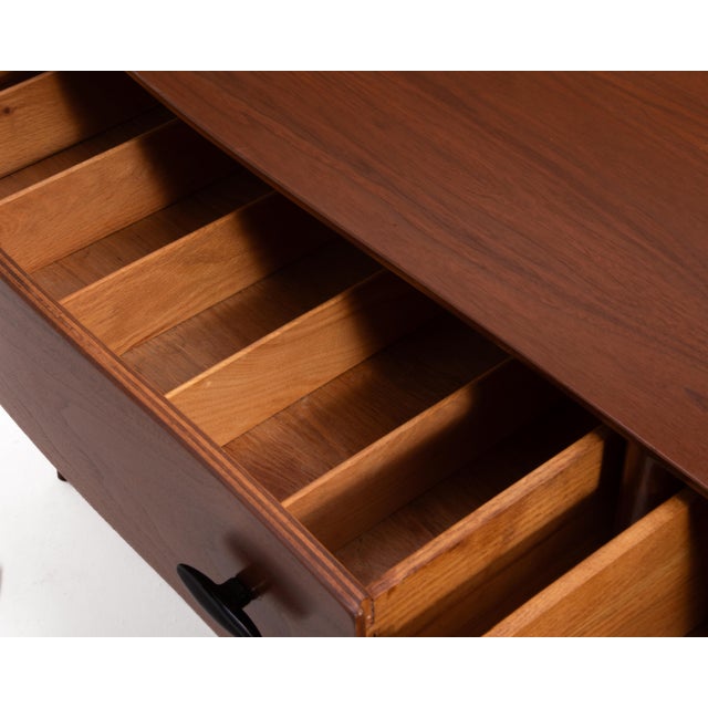T.H. Robsjohn-Gibbings Widdicomb Walnut Klismos Saber Leg Six Drawer Dresser For Sale - Image 11 of 14