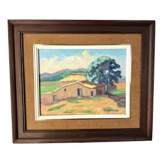 Espinosa, House in the Countryside, 1980s, Oil on Canvas For Sale