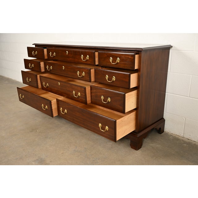 Harden Furniture Georgian Solid Cherry Wood Eleven-Drawer Dresser For Sale In South Bend - Image 6 of 14
