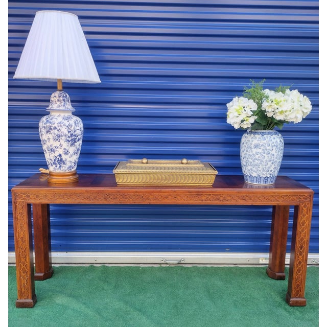 Delft Vintage Chinoiserie Blue White Floral Ginger Jar Ceramic Table Lamp For Sale - Image 4 of 6