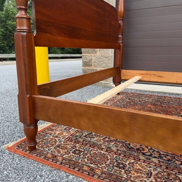 Vintage Pennsylvania House Traditional Solid Cherry Full Poster Bed Frame For Sale - Image 10 of 12
