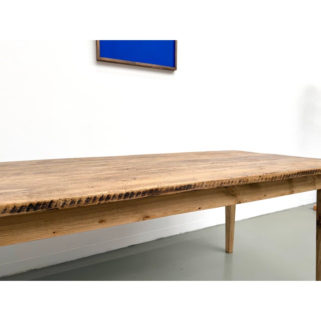 Pine Farmhouse Table with Tapered Legs, France, 1950s For Sale - Image 13 of 18