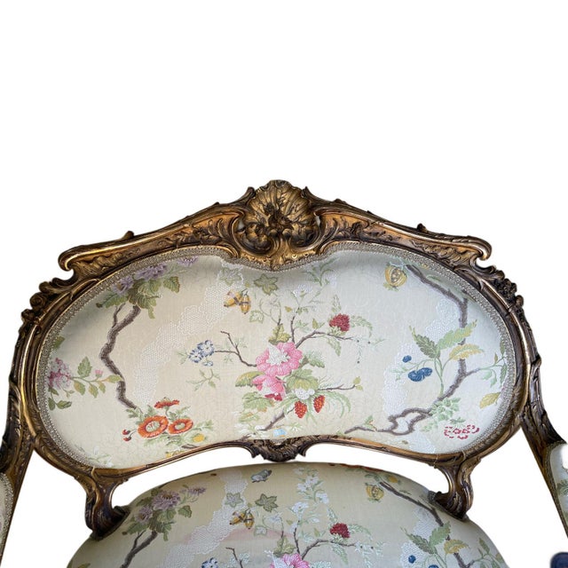 French Giltwood Marquise Armchair, 1900s For Sale - Image 4 of 14