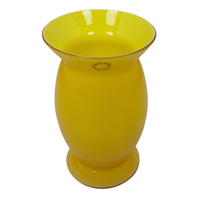 Yellow Glass Vase by Alessandro Mendini for Murano Venini, 1990s For Sale