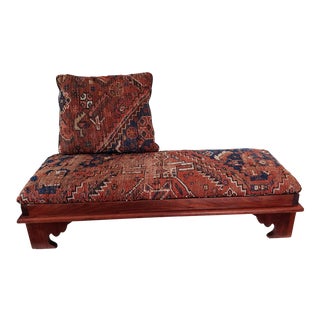 Antique American Colonial Prie Dieu Kneeling Bench and Pillow For Sale