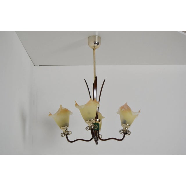 1970s Wooden Chandelier, 1970s For Sale - Image 5 of 12