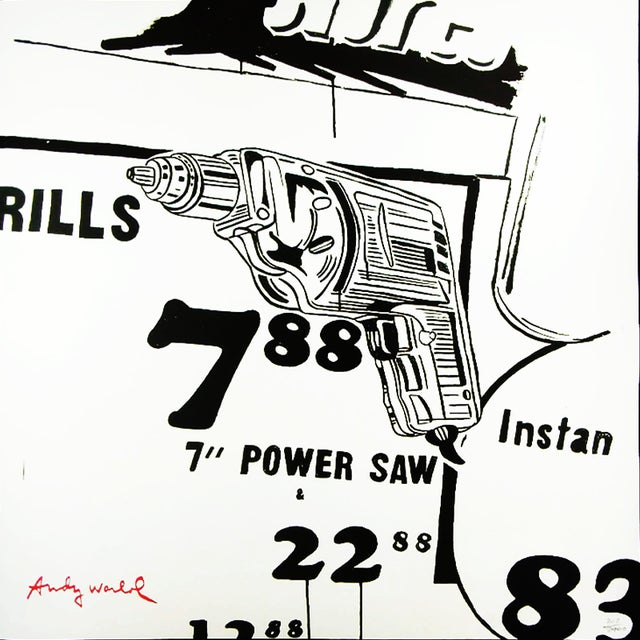 Andy warhol "drills" limited numbered edition lithograph by cmoa. after license: andy warhol foundation. limited edition...