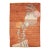 4x6 Modern Art Deco Hand-Knotted Area Rug Abstract Botanical Rust & Terracotta For Sale