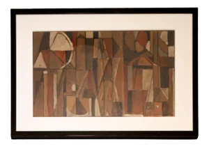 2008 “Times and Cities” Contemporary Abstract Acrylic Painting by Gabriel A. Karavokiris, Framed