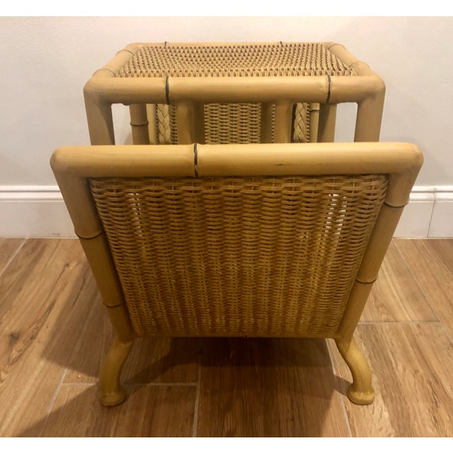 Vintage Boho Chic Lloyd Loom Magazine Rack Side Table Chairish