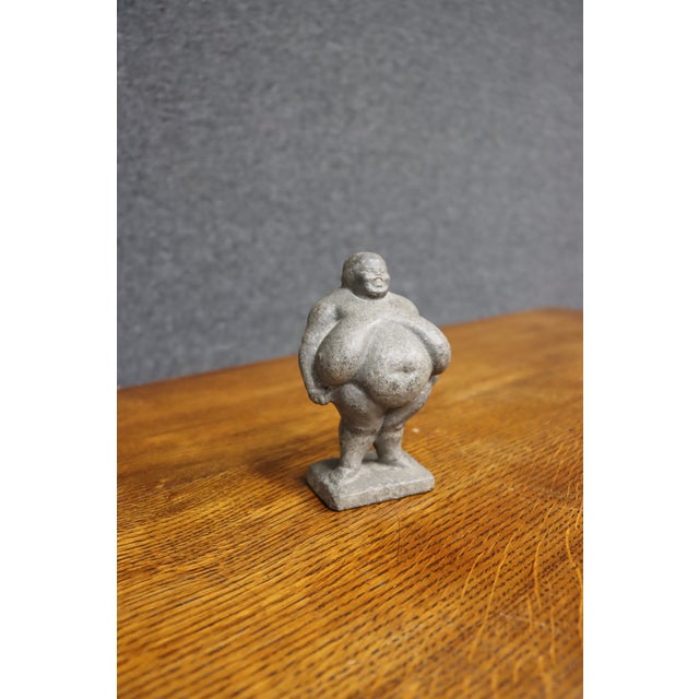 Mid 20th Century Carved Stone Figure of a Pot-Bellied Man For Sale - Image 5 of 9
