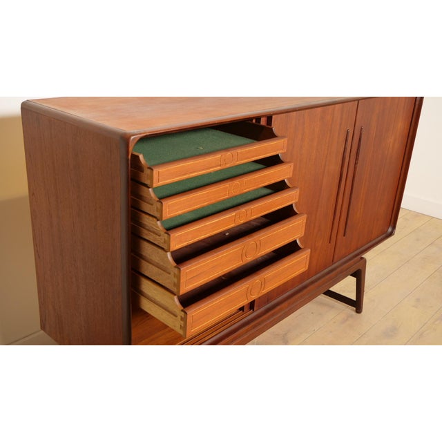 Vintage Danish Highboard in Teak from Clausen & Søn For Sale - Image 14 of 18