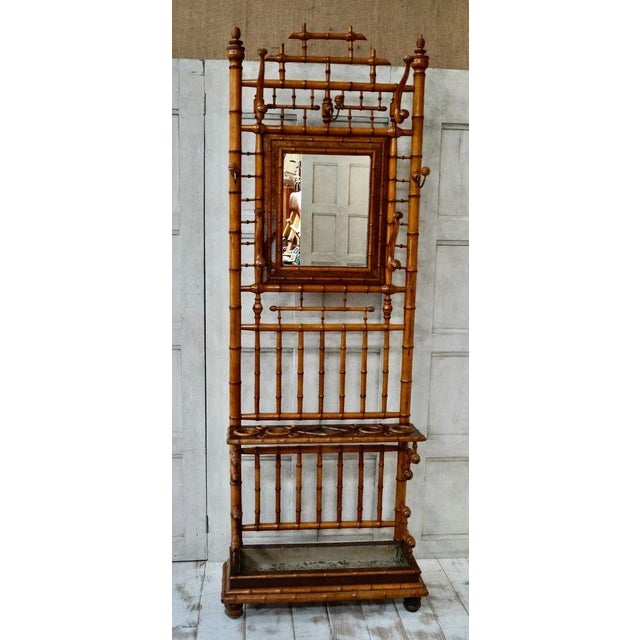 French Victorian Faux Bamboo Hall Stand For Sale - Image 14 of 16