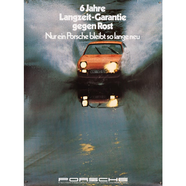 Porsche 6-Year Long-Term Warranty Poster by Strenger Advertising Agency, 1976 For Sale - Image 9 of 9