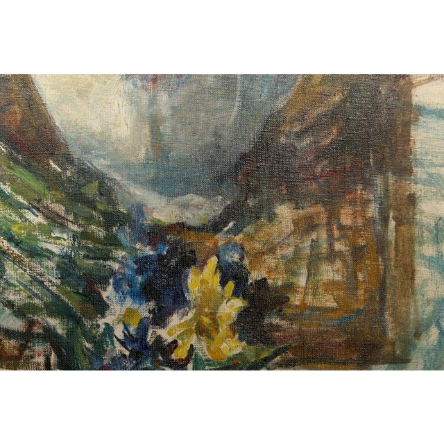 Thomas Strickland Flower Still Life, Oil Painting by Thomas Strickland circa 1960 For Sale - Image 4 of 6