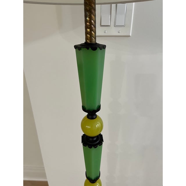 1920s Jadeite Green Glass Art Deco Floor Lamp Chairish