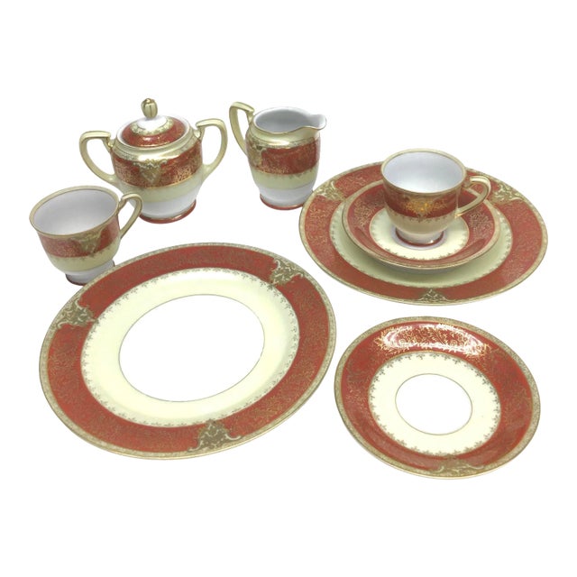 Vintage Ishihara 8 Piece Porcelain Tea Set Occupied Japan For Sale