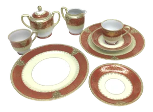 Vintage Ishihara 8 Piece Porcelain Tea Set Occupied Japan
