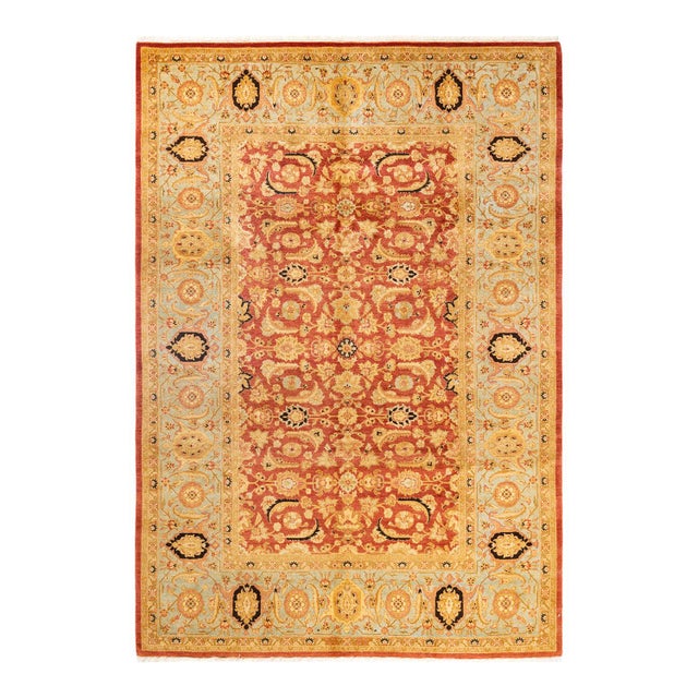 Orange Mogul, One-of-a-Kind Hand-Knotted Area Rug in Orange, 6' 3" x 8' 10" For Sale - Image 8 of 8