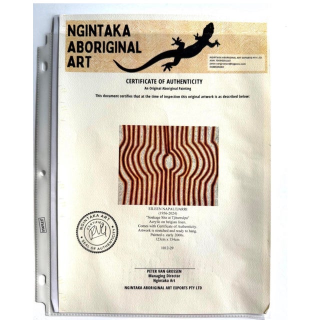Early 21st Century Large Abstract Dreamtime Aboriginal Painting by Eileen Napatjarri For Sale - Image 12 of 12