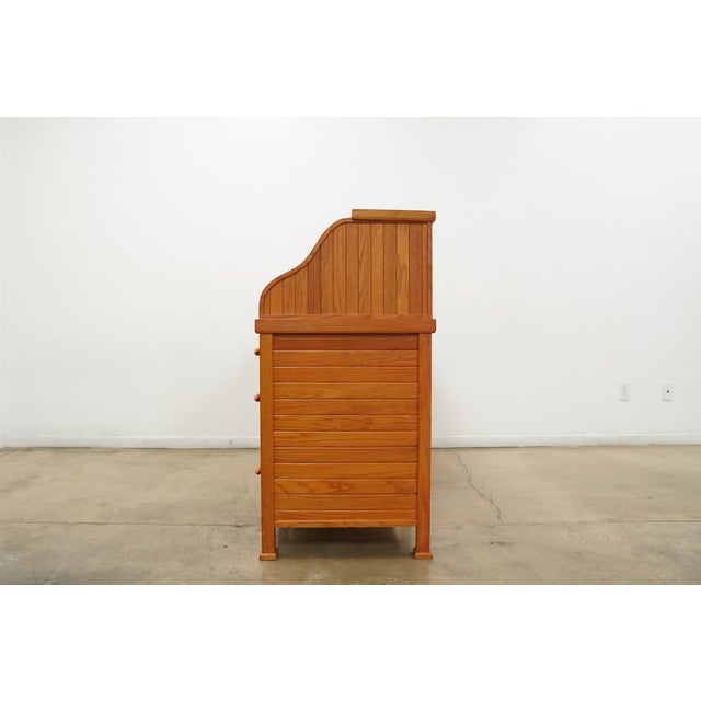 Wood Vintage Oak Rolltop Desk For Sale - Image 7 of 18