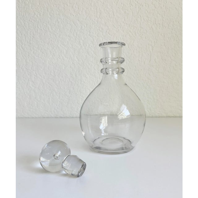 Mid-Century Modern Steuben Style Blown Clear Glass Decanter For Sale - Image 3 of 7
