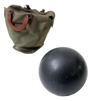 Mid-Century Ebonite 16 Lb Bowling Ball With Bag