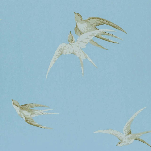 Sanderson Swallows Wallpaper in Wedgwood For Sale