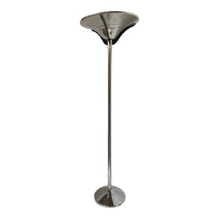 Streamline Aluminum Floor Lamp W/ Buttress Braced Saucer Shape For Sale