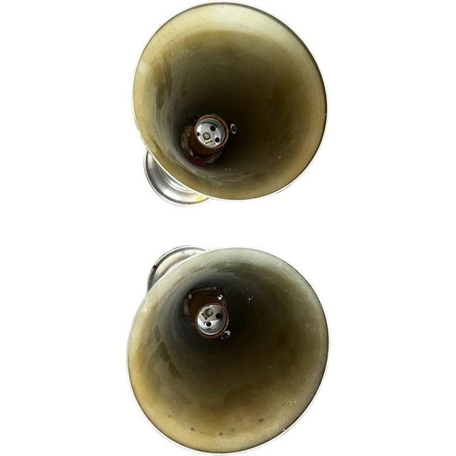 1960s Mid Century Modern Aluminum and Lucite Lamps - a Pair For Sale - Image 4 of 4